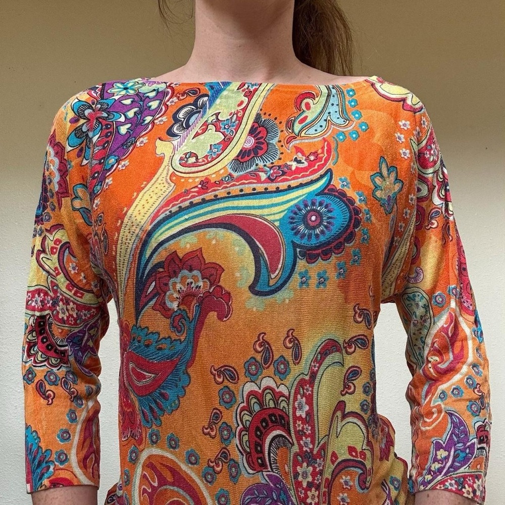 RARE Ralph Lauren silk maximalist colorful top - Picture 6 of 6